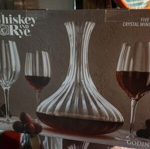 SALE! Godinger 5 Piece Wine Carafe Set with 4 Goblets